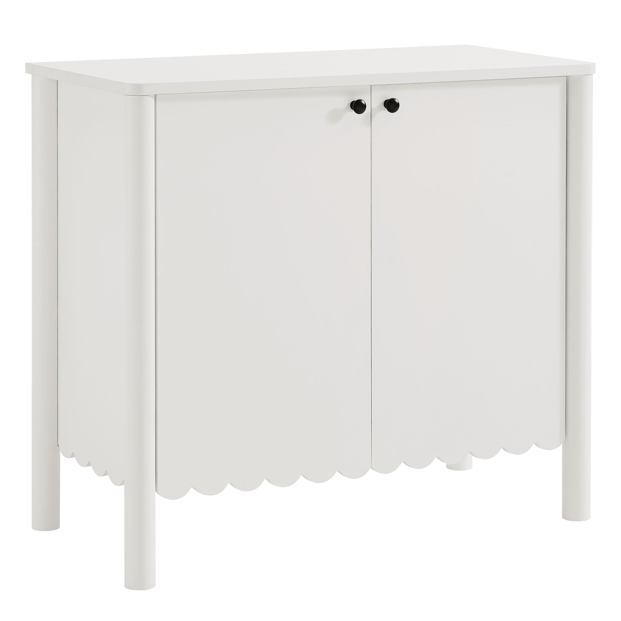 Emmeline 35" 2-Door Scalloped Sideboard Cabinet - EEI-7152-WHI