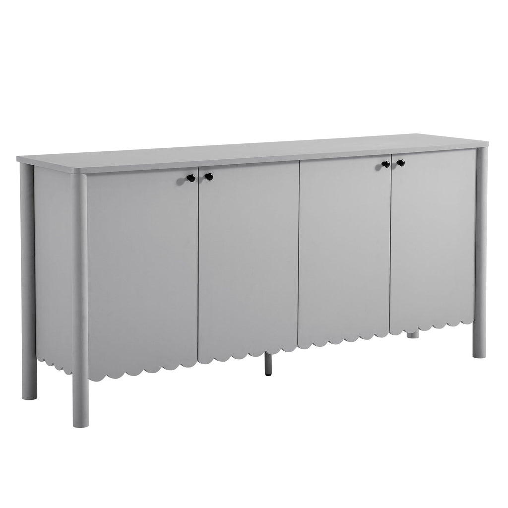Emmeline 66" 4-Door Scalloped Sideboard Cabinet - EEI-7153-LGR
