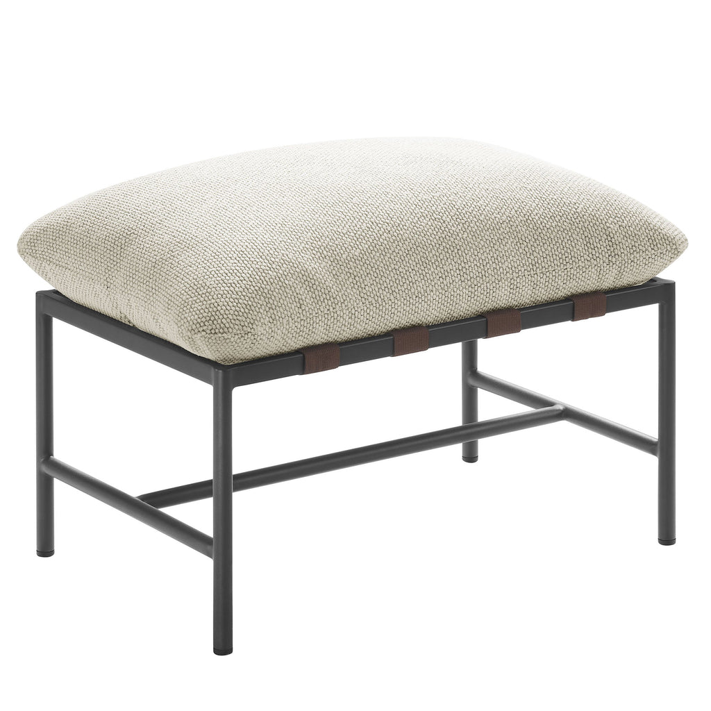 Raya Outdoor Patio Boucle Lounge Chair and Ottoman