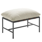 Raya Outdoor Patio Boucle Lounge Chair and Ottoman