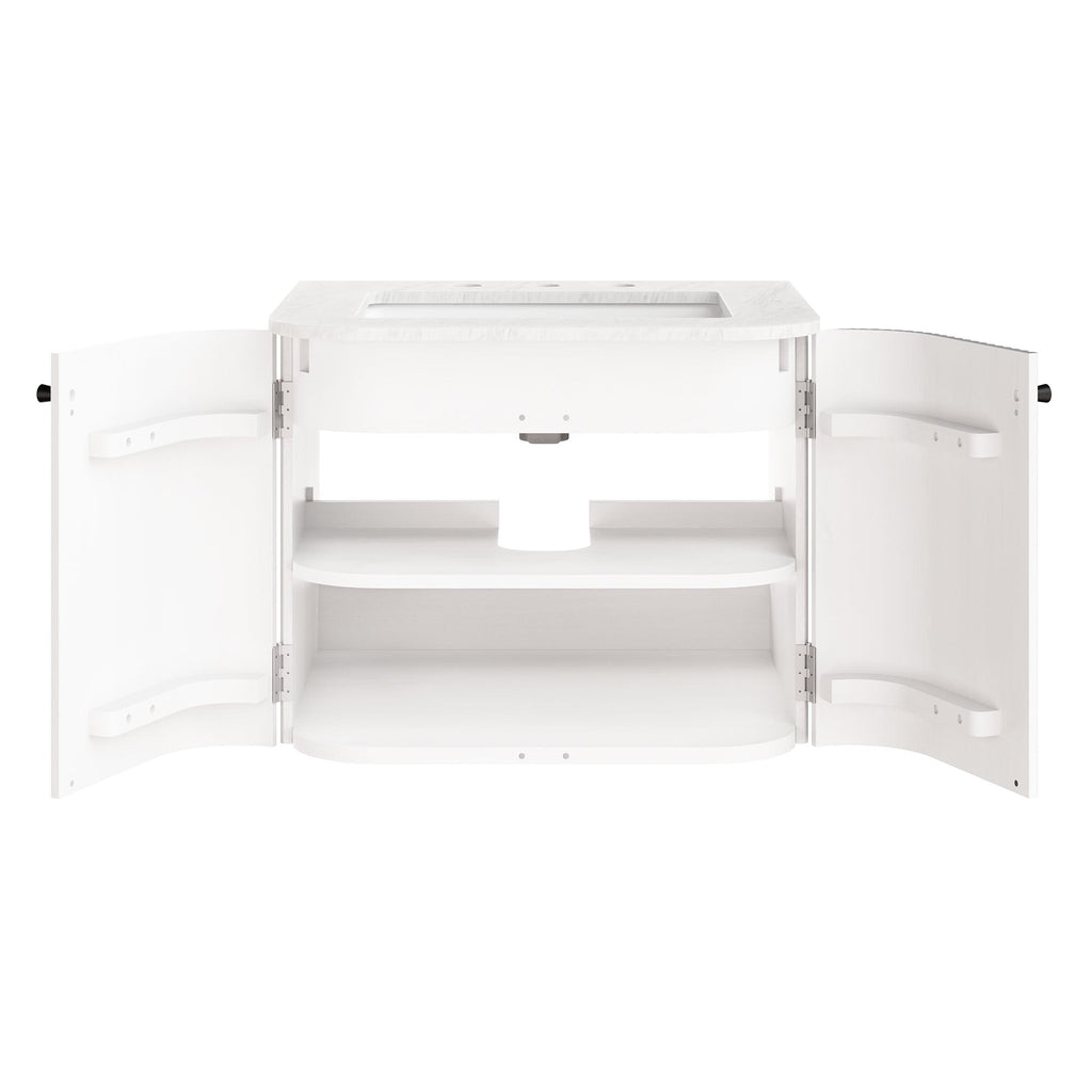 Zia Wall-Mount Bathroom Vanity with Marble Sink