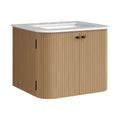 Zia Wall-Mount Bathroom Vanity with Marble Sink - EEI-7162-NAT
