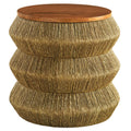 Maris Seagrass and Wood End Table