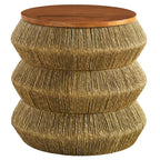 Maris Seagrass and Wood End Table