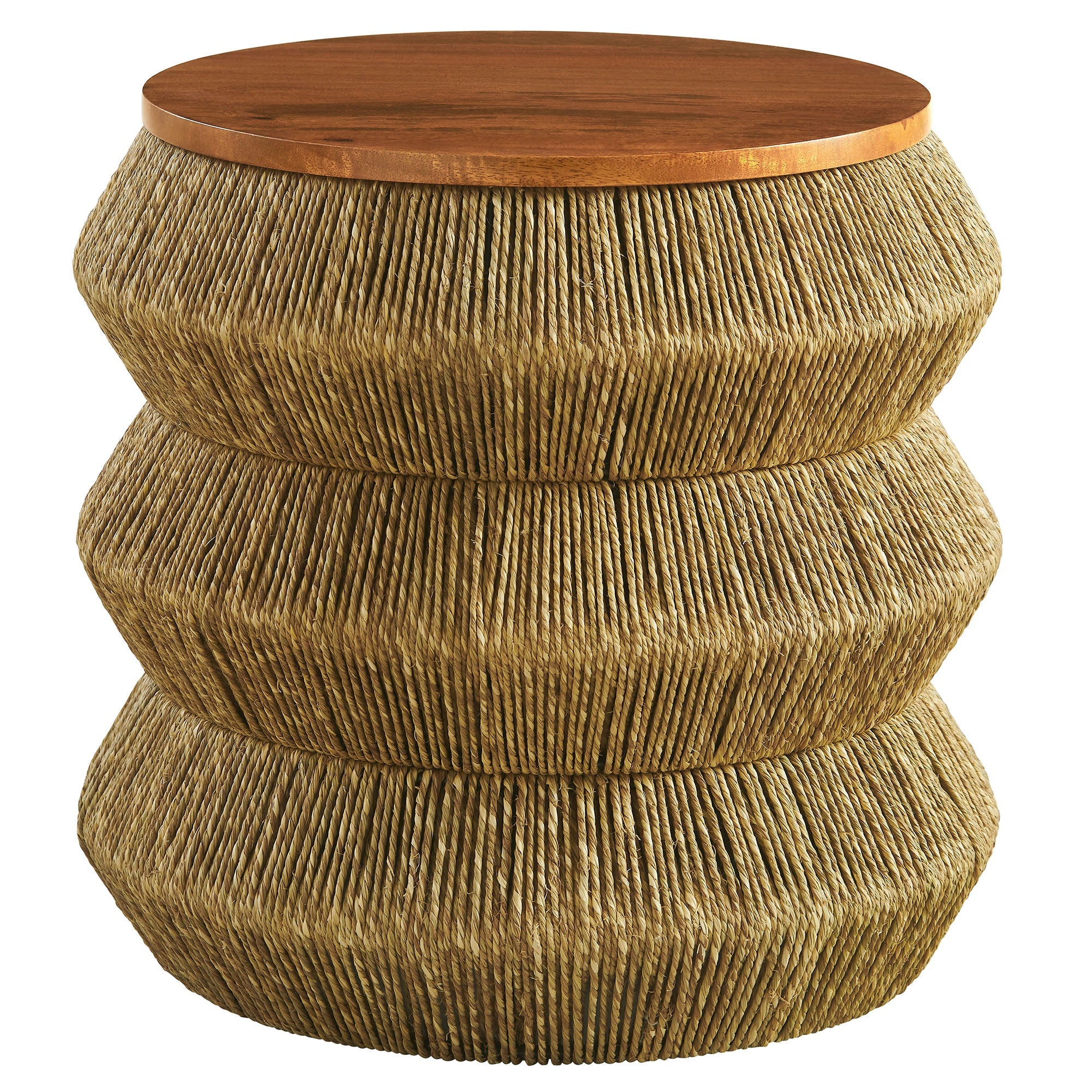 Maris Seagrass and Wood End Table