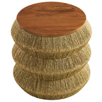 Maris Seagrass and Wood End Table