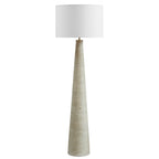 Saylor Carved Ribbed Wood Floor Lamp With Drum Shade