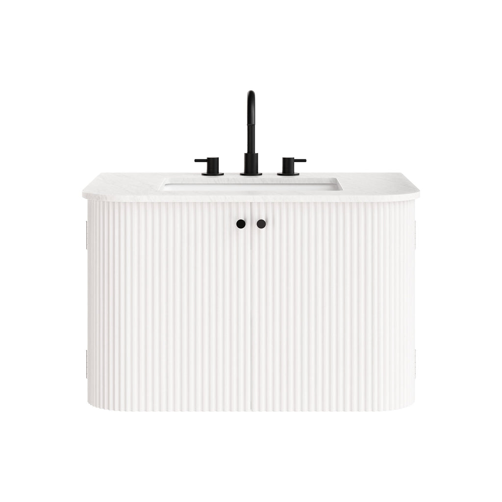Zia Wall-Mount Bathroom Vanity with Marble Sink