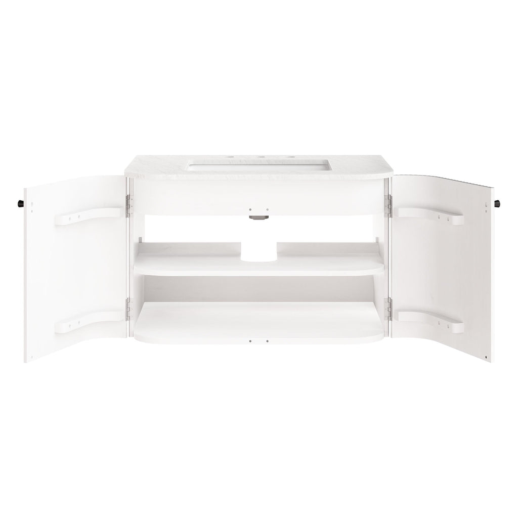 Zia Wall-Mount Bathroom Vanity with Marble Sink