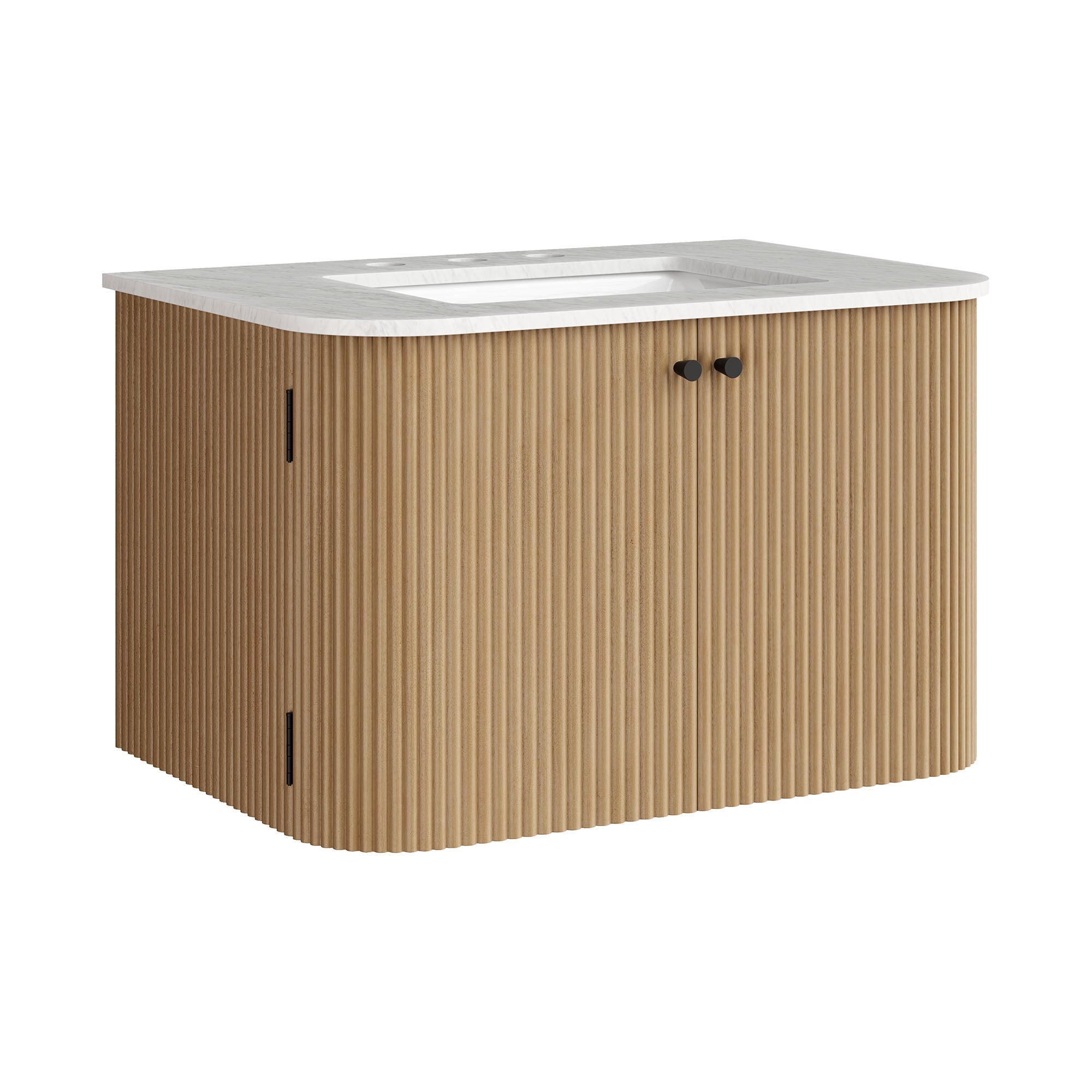 Zia Wall-Mount Bathroom Vanity with Marble Sink - EEI-7208-NAT