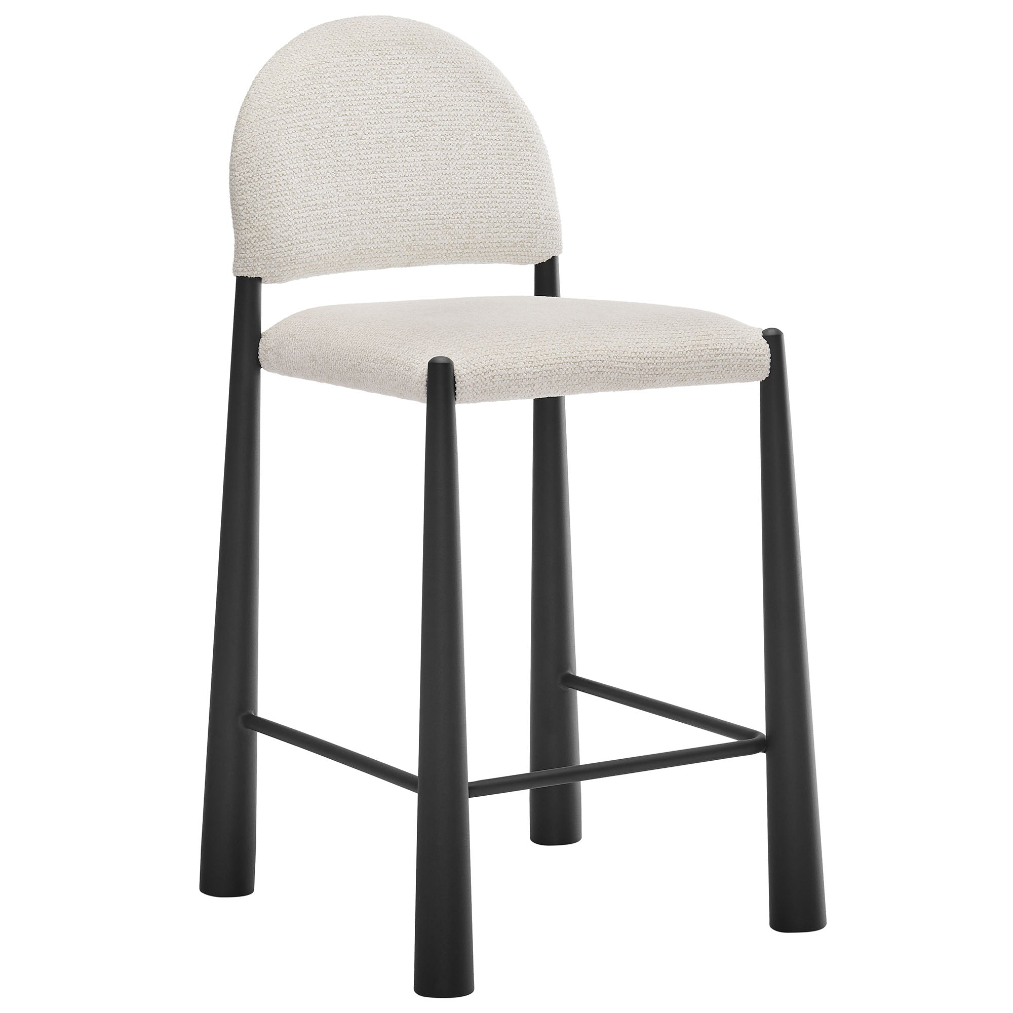 Hayley Upholstered Fabric Counter Stool - EEI-7221-BLK-CRE