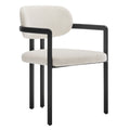 Elio Barrel Fabric and Metal Dining Chair - EEI-7229-BLK-CRE
