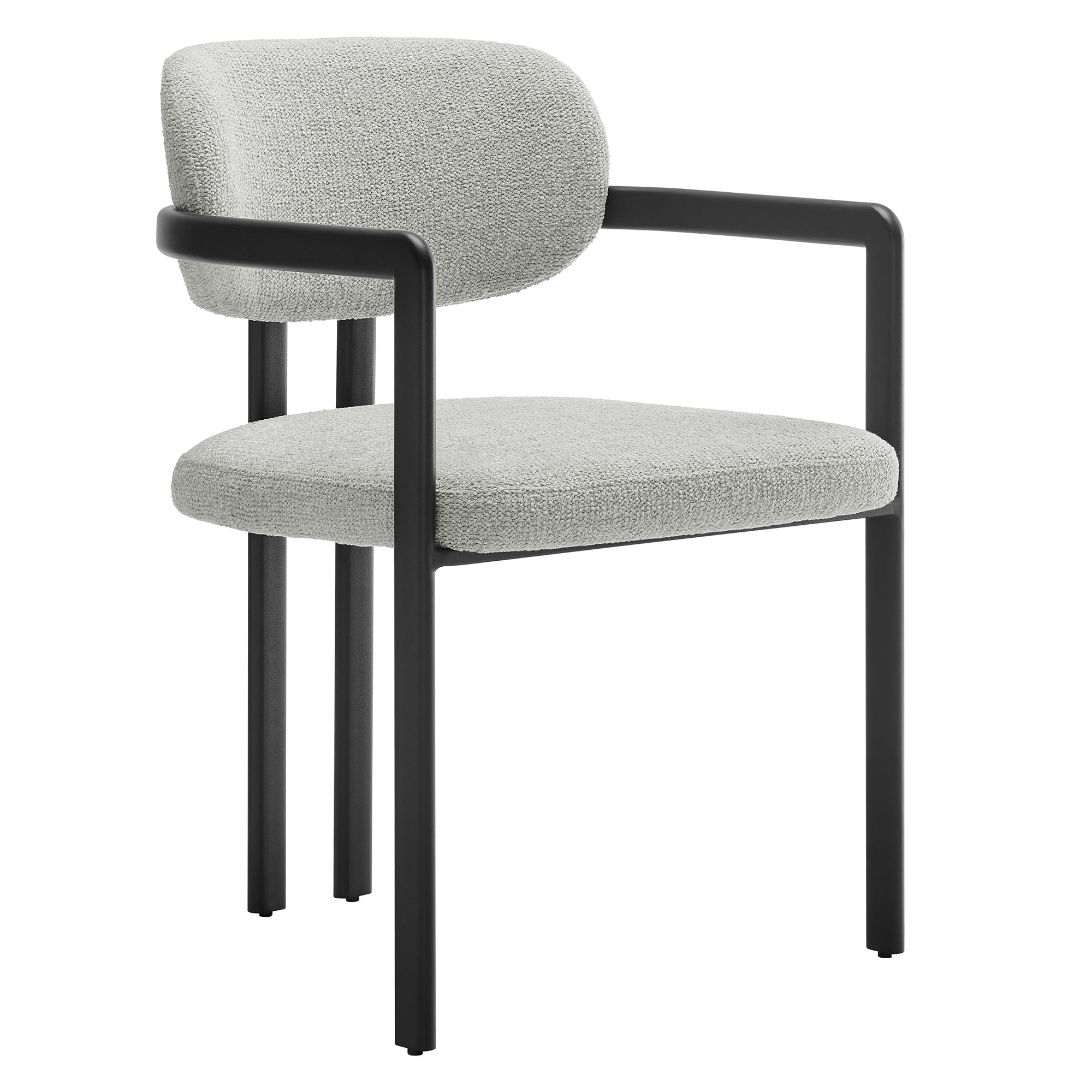 Elio Barrel Fabric and Metal Dining Chair - EEI-7229-BLK-DOV