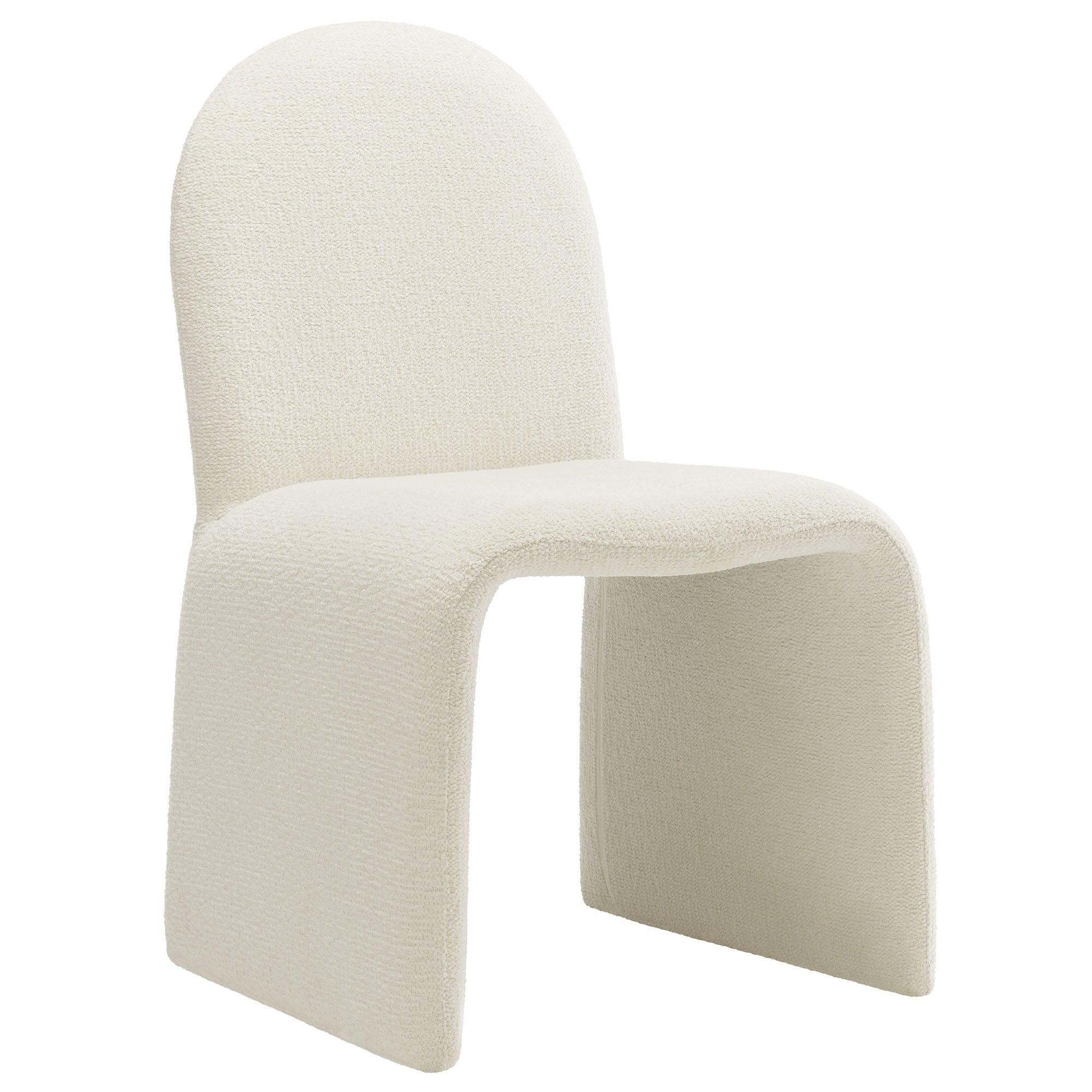 Junia Boucle Upholstered Arch Armless Dining Chair - EEI-7231-CRE
