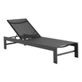 modern Outdoor Patio Mesh and Aluminum Chaise Lounge