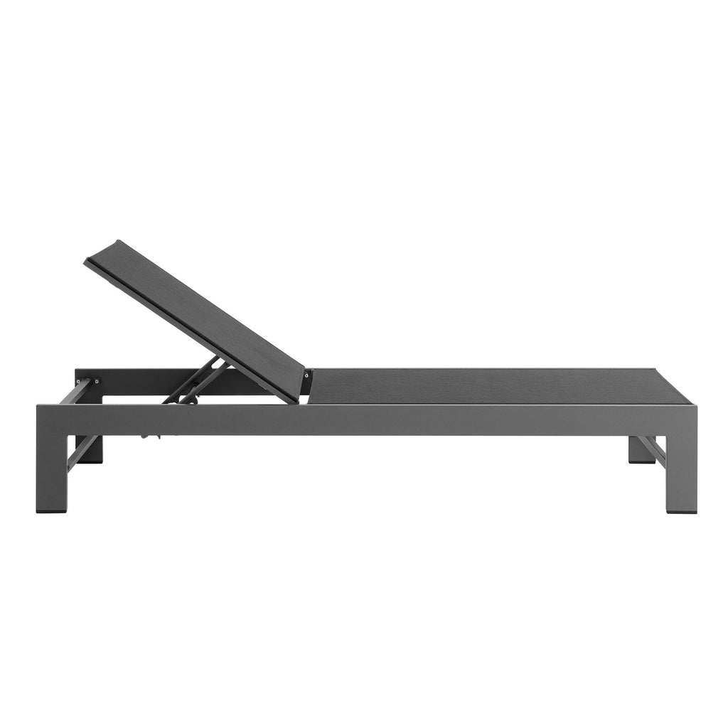 modern Outdoor Patio Mesh and Aluminum Chaise Lounge