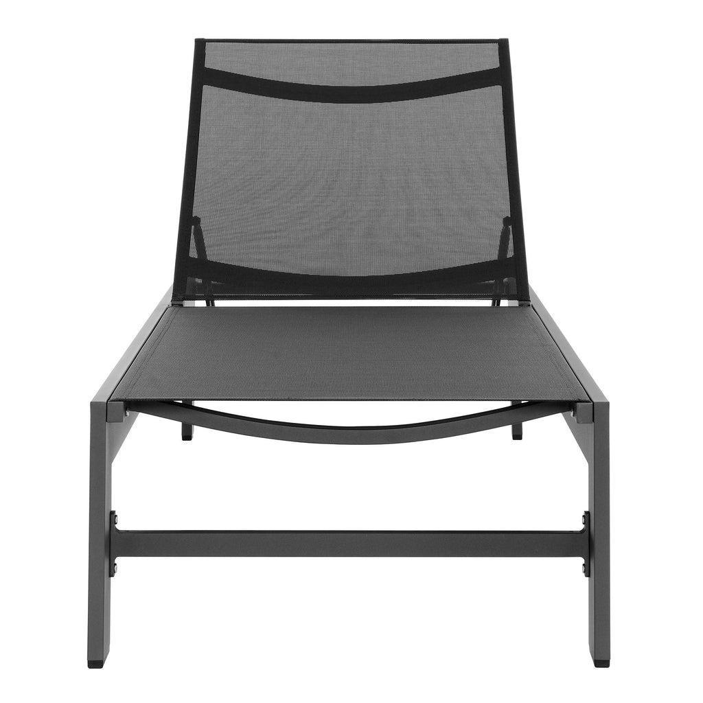 modern Outdoor Patio Mesh and Aluminum Chaise Lounge