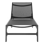 modern Outdoor Patio Mesh and Aluminum Chaise Lounge