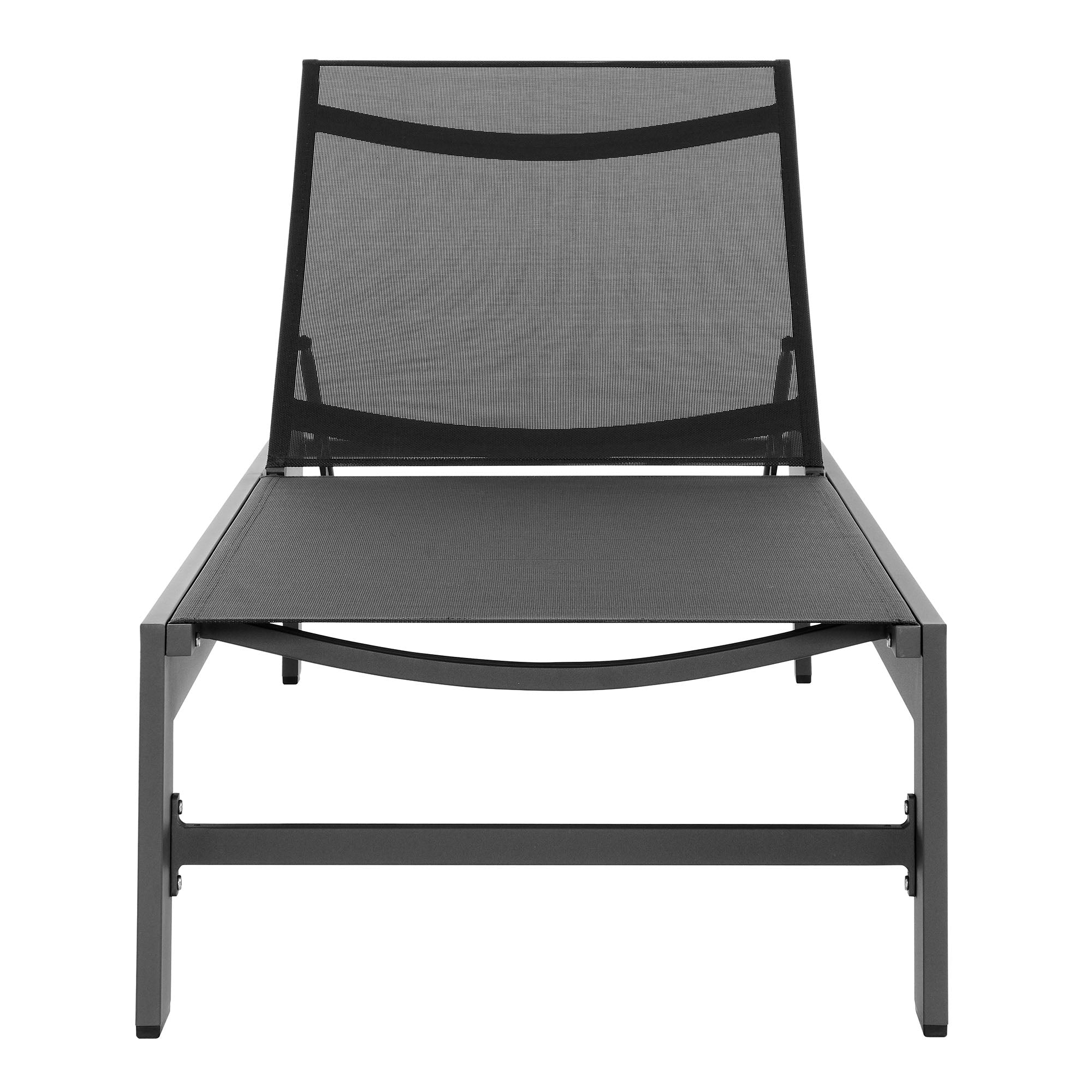 modern Outdoor Patio Mesh and Aluminum Chaise Lounge
