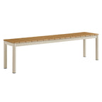 Finn Outdoor Patio Aluminum Bench with Faux Wood Top Set of 2