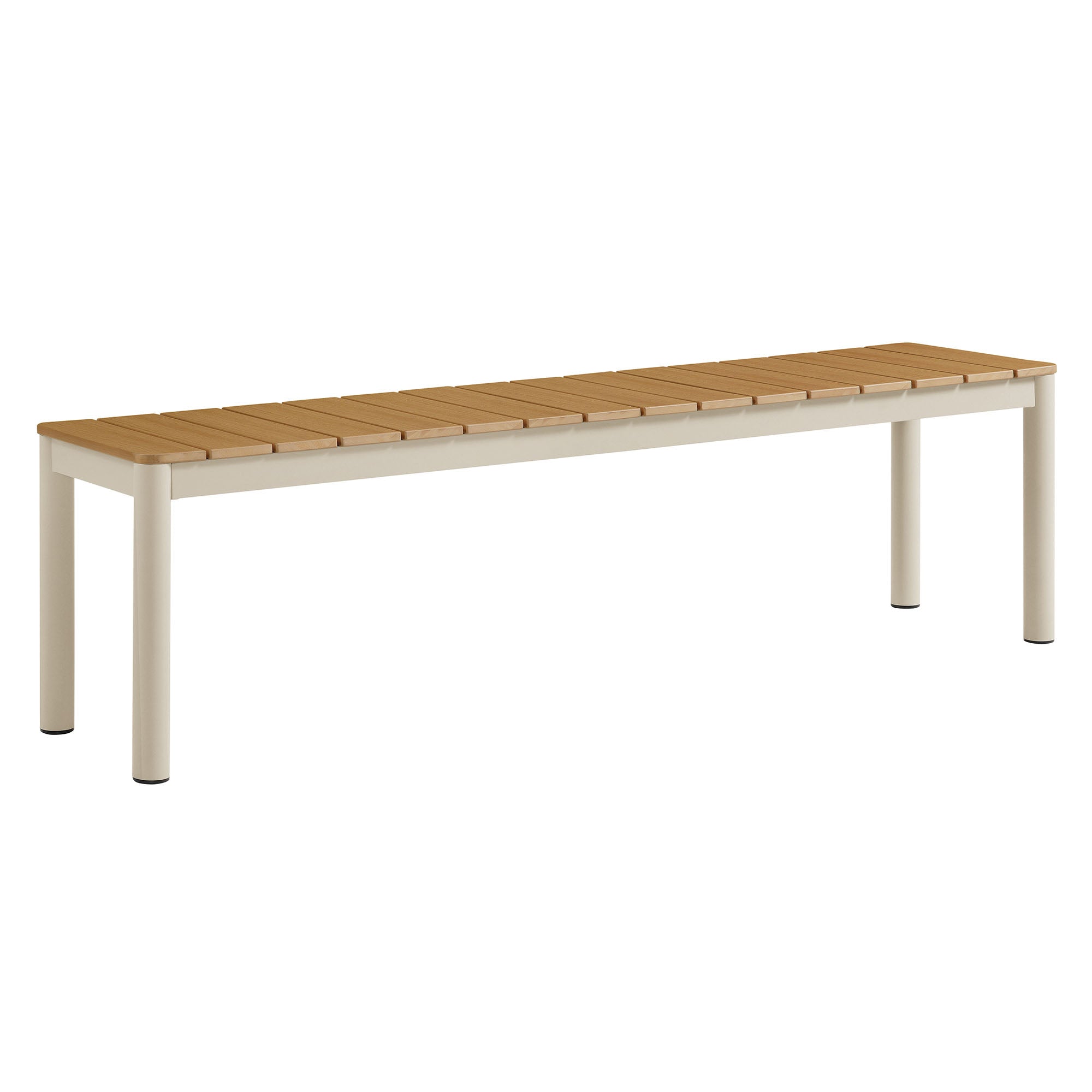Finn Outdoor Patio Aluminum Bench with Faux Wood Top Set of 2
