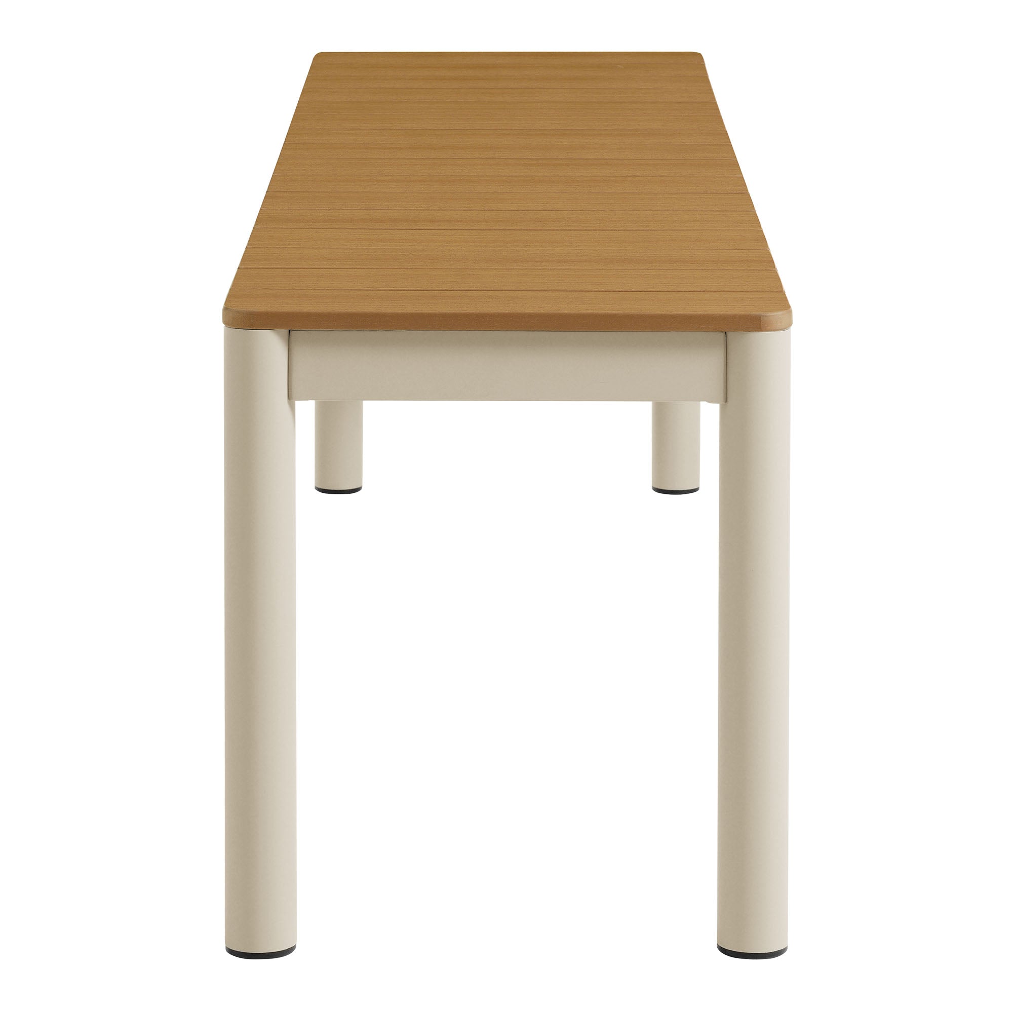 Finn Outdoor Patio Aluminum Bench with Faux Wood Top Set of 2