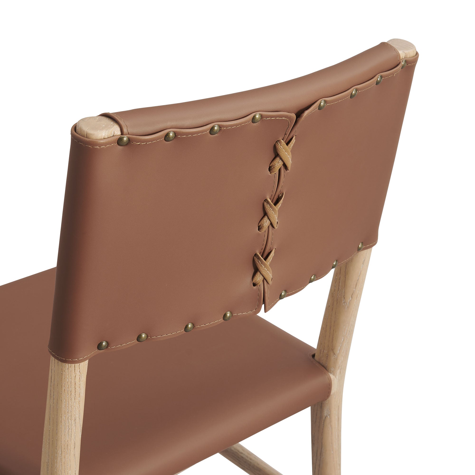 Dover Wood Vegan Leather Dining Side Chairs Set of 2