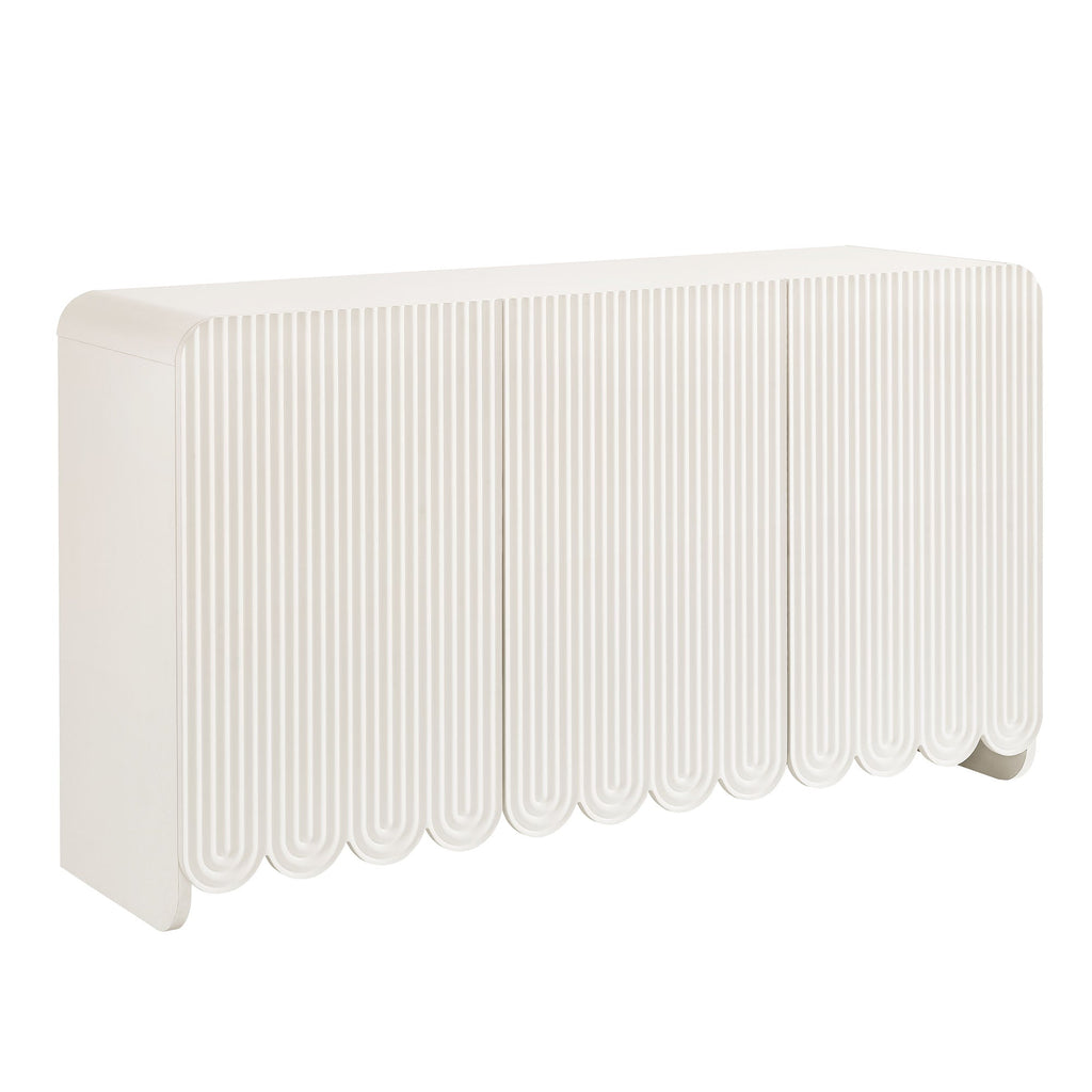 Dahlia Fluted and Scalloped Sideboard Storage Cabinet
