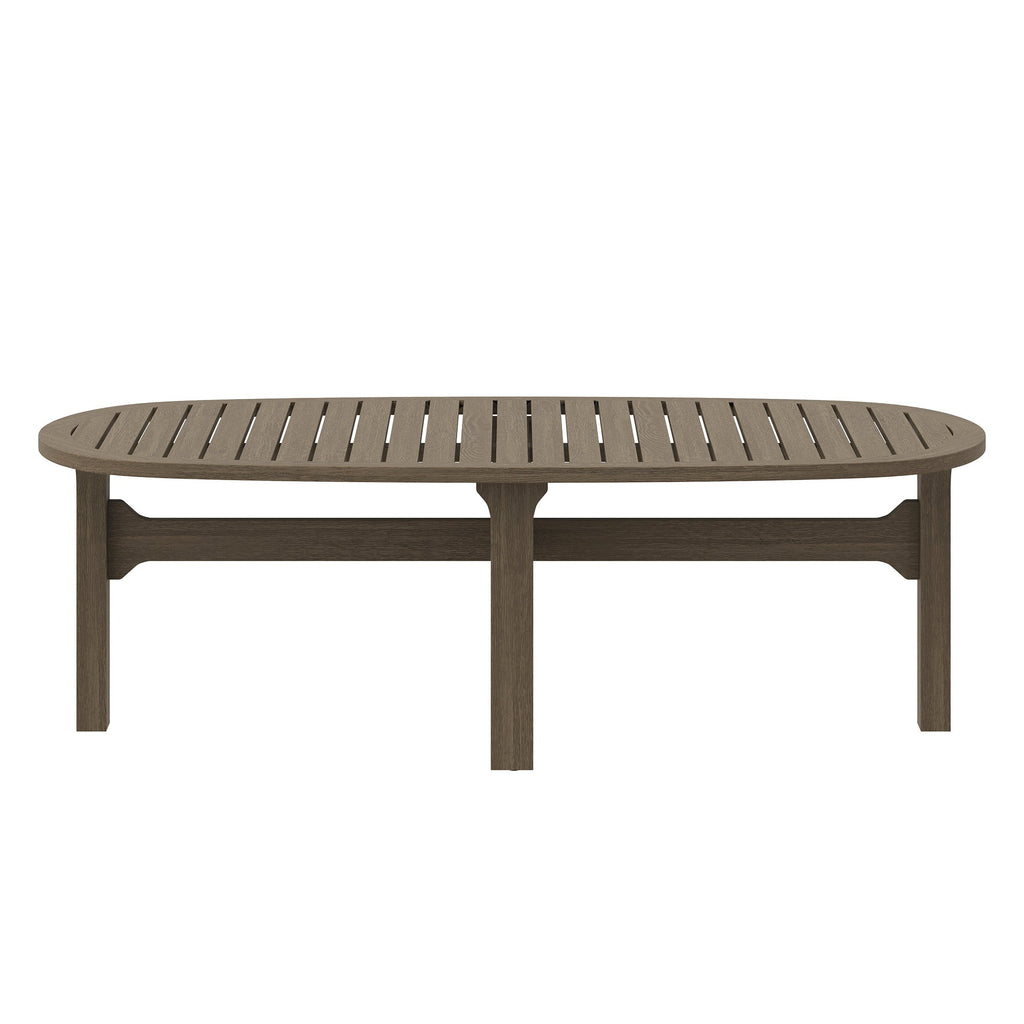 Saratoga Oval Outdoor Patio Teak Wood Coffee Table