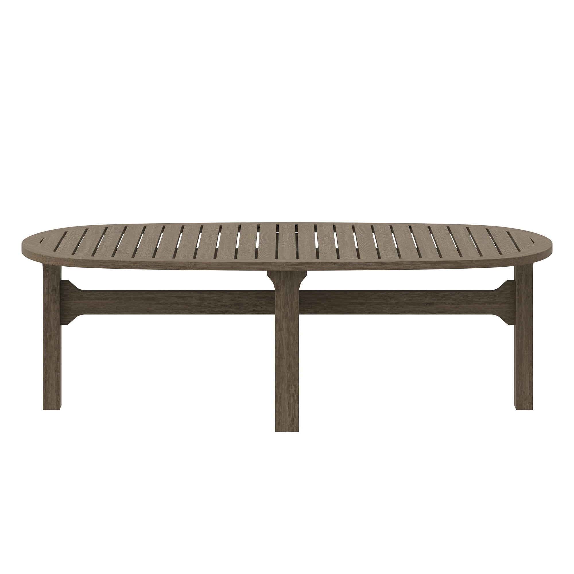 Saratoga Oval Outdoor Patio Teak Wood Coffee Table