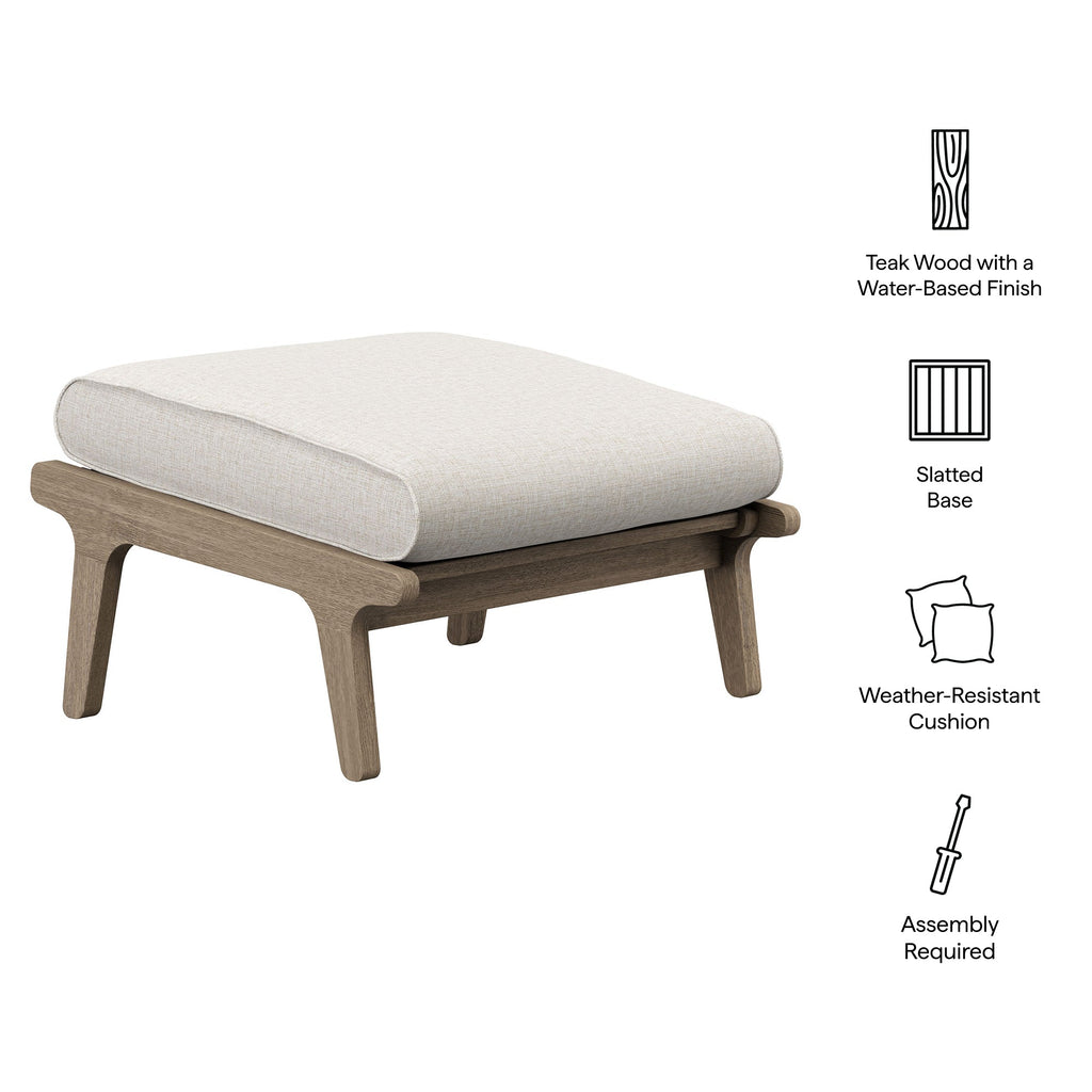 Saratoga Outdoor Teak Ottoman