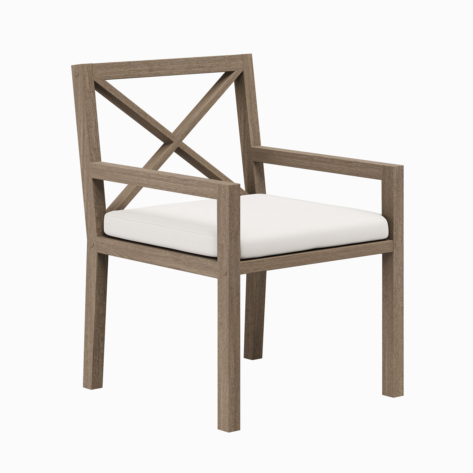 Northlake Outdoor Teak Dining Armchair - EEI-7253-WGR-WHI
