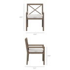 Northlake 3-Piece Outdoor Teak Wood Furniture Set with Armchair and Side Table