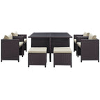 Inverse 9 Piece Outdoor Patio Dining Set