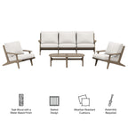 Saratoga 4-Piece Outdoor Teak Wood Furniture Set