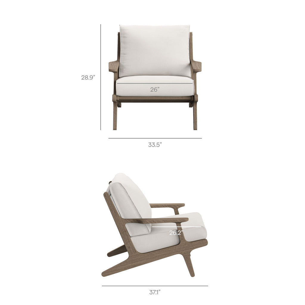 Saratoga 4-Piece Outdoor Teak Wood Furniture Set