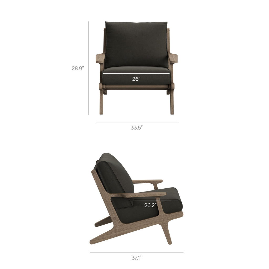 Saratoga 3-Piece Outdoor Teak Wood Furniture Set with Lounge Chairs and Side Table