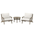 Saratoga 3-Piece Outdoor Teak Wood Furniture Set with Lounge Chairs and Side Table