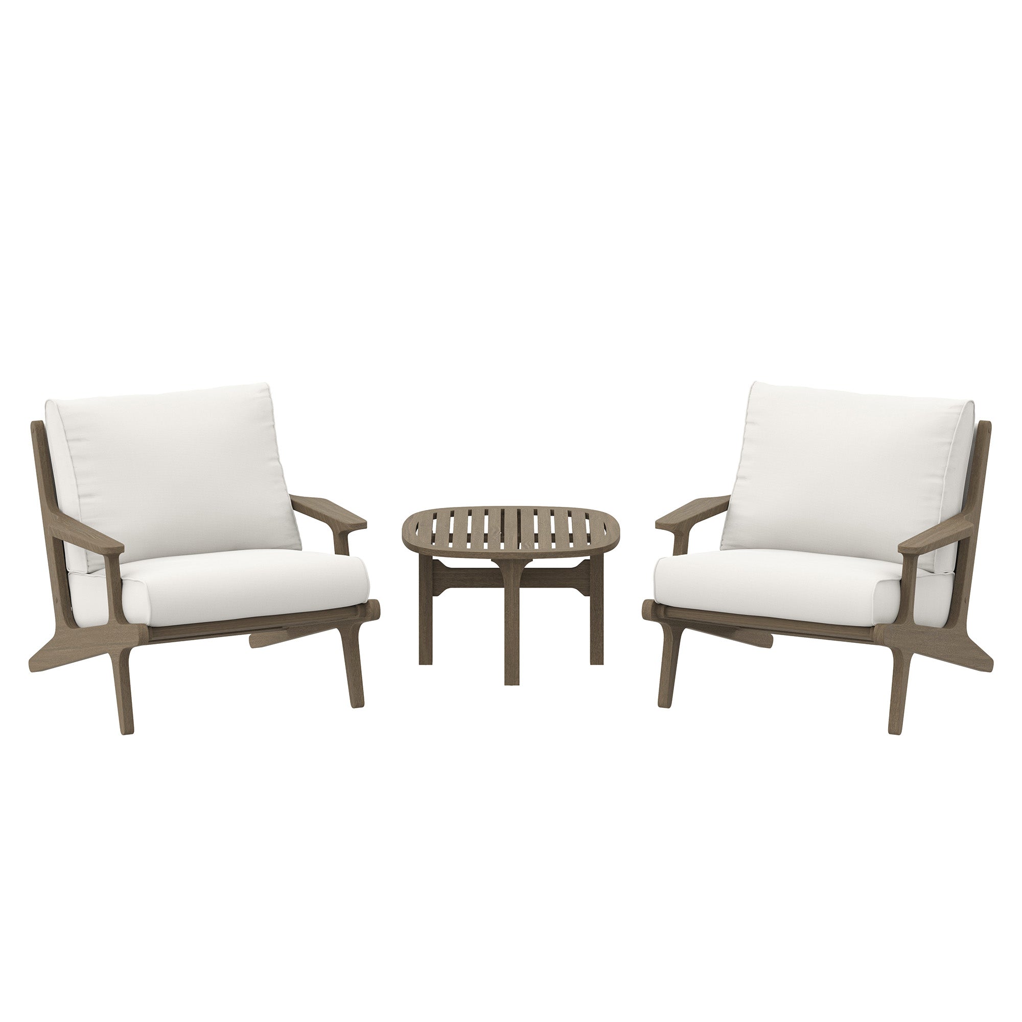 Saratoga 3-Piece Outdoor Teak Wood Furniture Set with Lounge Chairs and Side Table