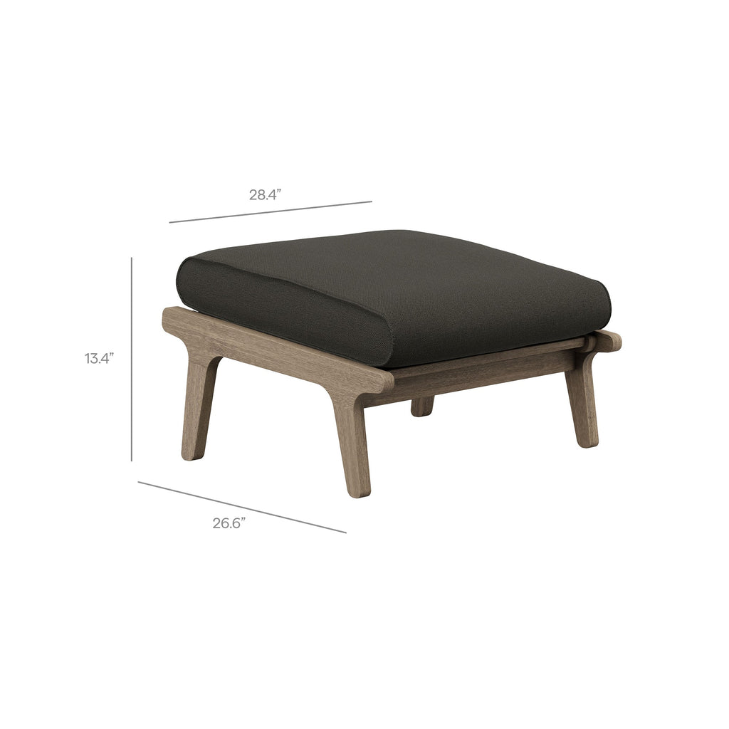 Saratoga Outdoor Teak Wood Chair and Ottoman Set