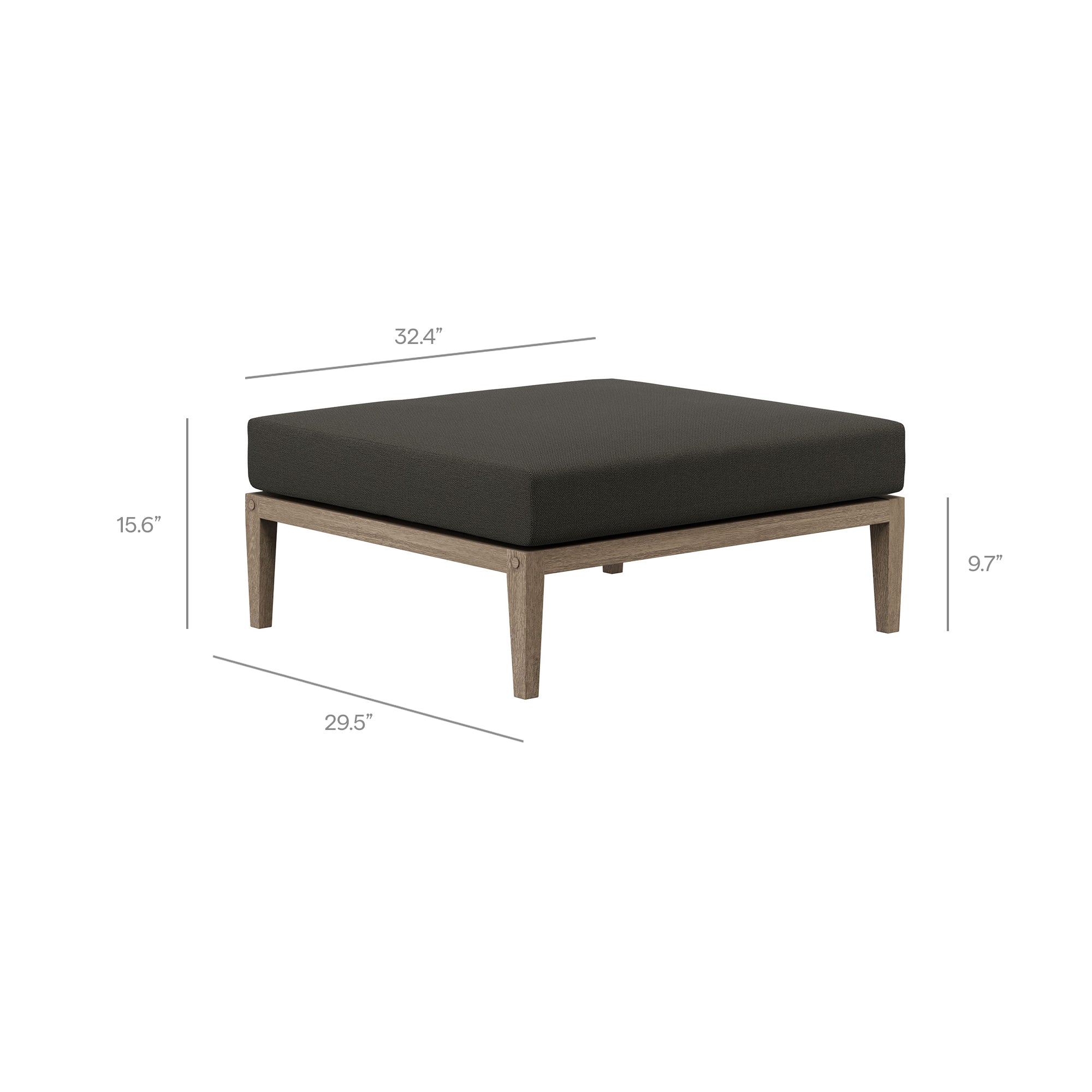 Northlake Outdoor Teak Wood Loveseat and Ottoman Set