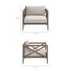 Northlake 3-Piece Outdoor Teak Wood Furniture Set with Armchair and Side Table