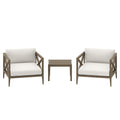 Northlake 3-Piece Outdoor Teak Wood Furniture Set with Armchair and Side Table