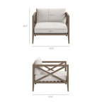 Northlake 3-Piece Outdoor Teak Wood Furniture Set with Armchair and Side Table