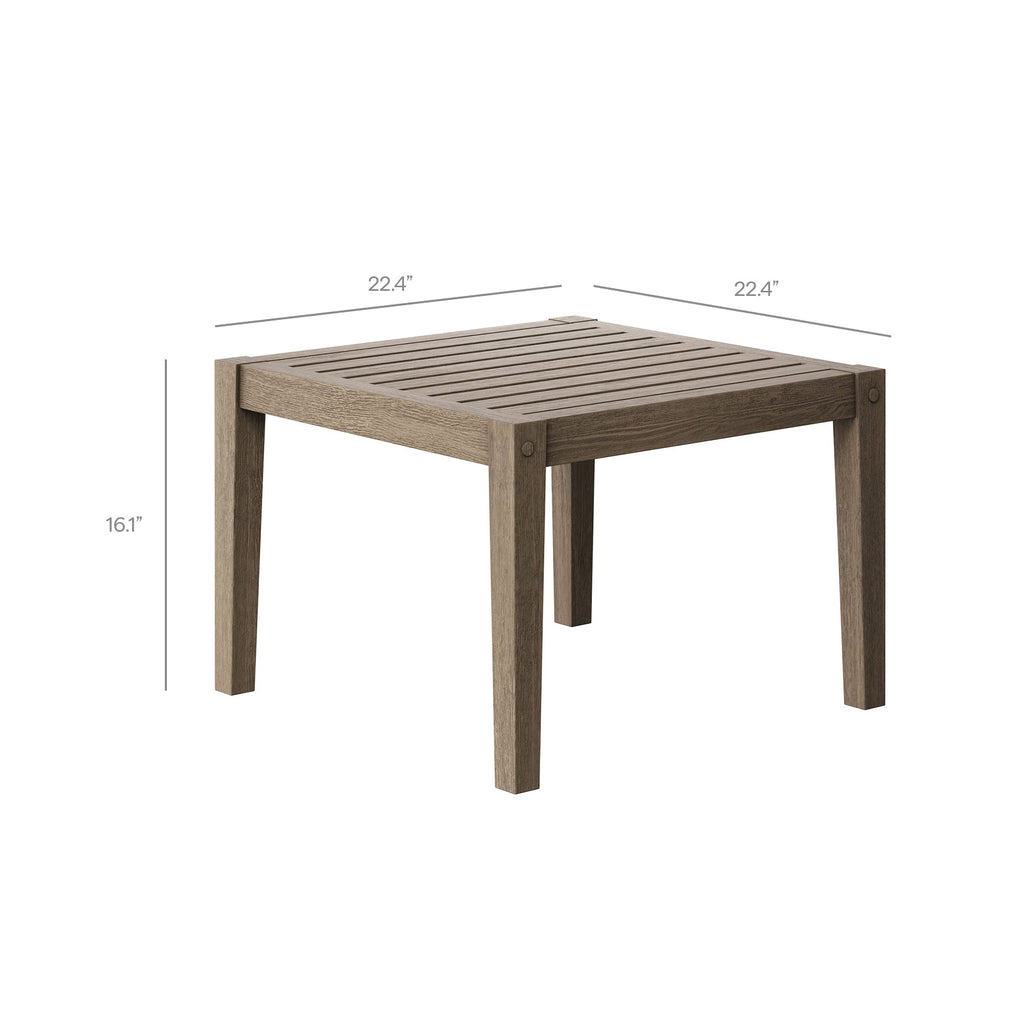 Northlake 3-Piece Outdoor Teak Wood Furniture Set with Chaise Lounges and Side Table