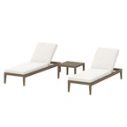 Northlake 3-Piece Outdoor Teak Wood Furniture Set with Chaise Lounges and Side Table