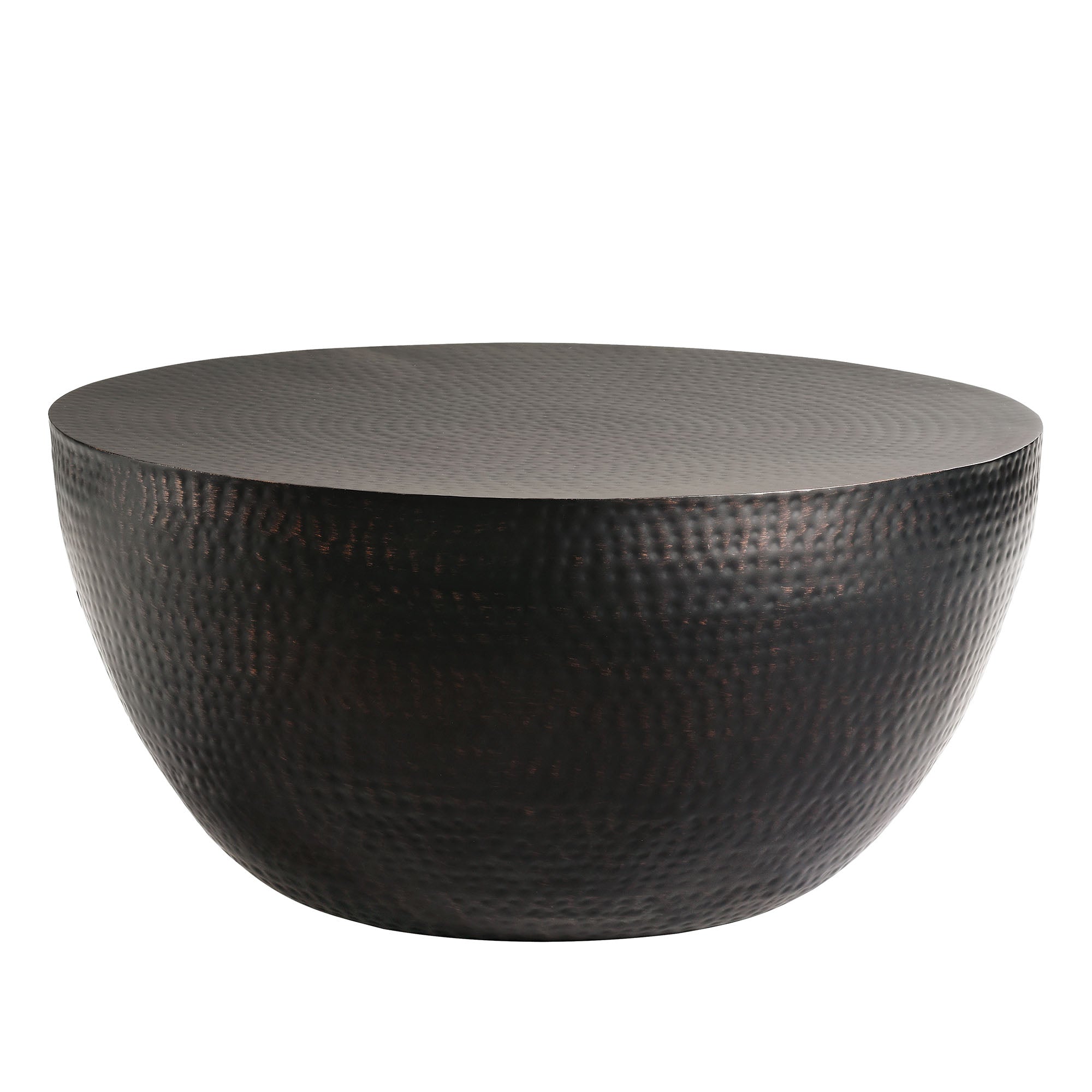 Mella 32 Inch Metal Hammered Coffee Table