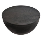 Mella 32 Inch Metal Hammered Coffee Table
