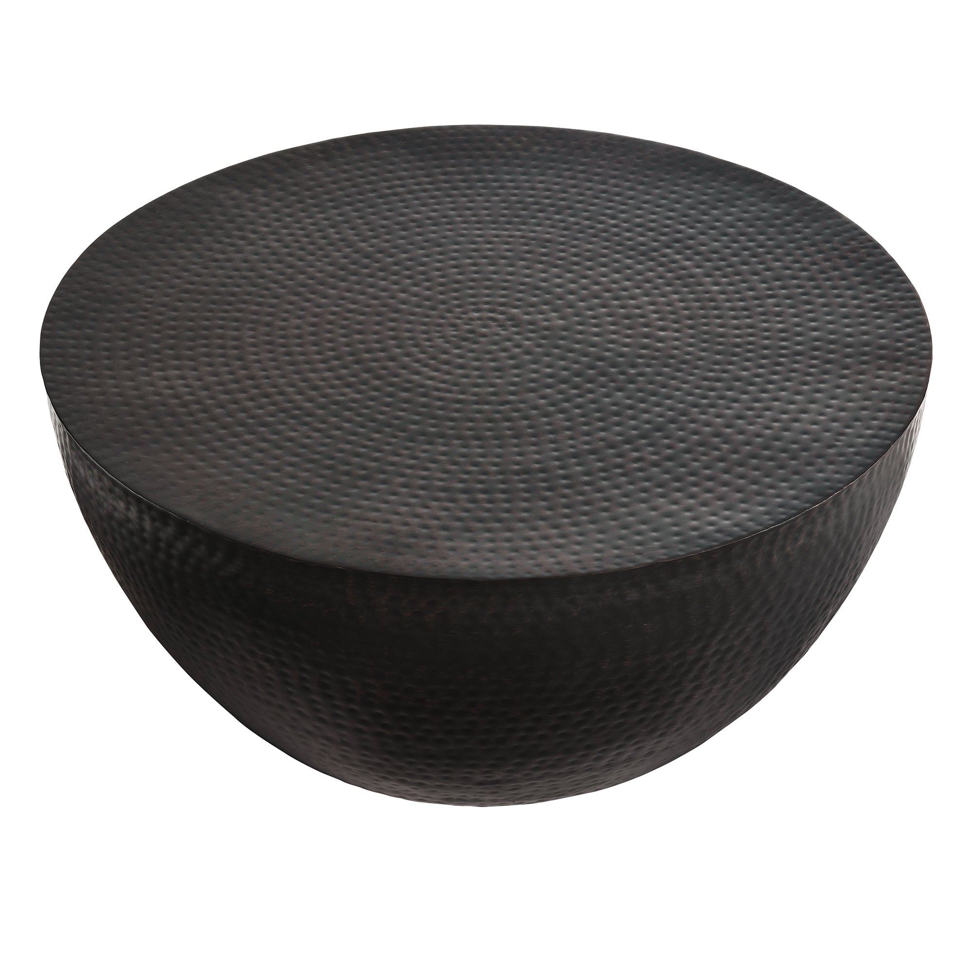 Mella 32 Inch Metal Hammered Coffee Table