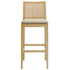 Ovard Wood and Rattan Bar Stool